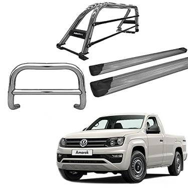 Imagem de Kit Quebra Mato+Estribo PLAT +Santo An Duplo AMAROK CS CROMO