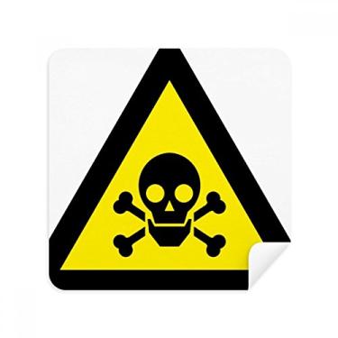 Imagem de Warning Symbol Amarelo Preto Envenenamento Triângulo Óculos Pano Pano Limpador de Tela Tecido Camurça Pacote com 2