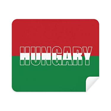Imagem de Pano de limpeza de tela de telefone com nome da bandeira da Hungria, 2 peças de tecido de camurça
