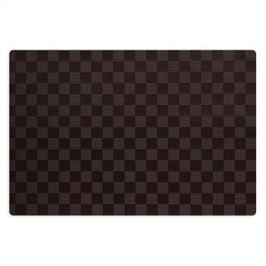 Imagem de 2 Jogo Americano Chess Marrom - Quadrados Impermeável Pvc