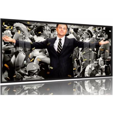 Imagem de Quadro Decorativo O Lobo de Wall Street 130x60 Moldura Preta 2x2