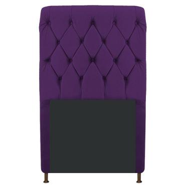 Imagem de Cabeceira Cristal 90 Cm Solteiro Com Capitonê Suede Roxo