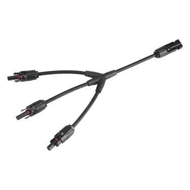 Imagem de fio de extensão solar de 3 ramos,Pilipane Cabo de extensão do painel solar, conector fêmea e macho tipo Y para conectores Kit de adaptador de painel solar