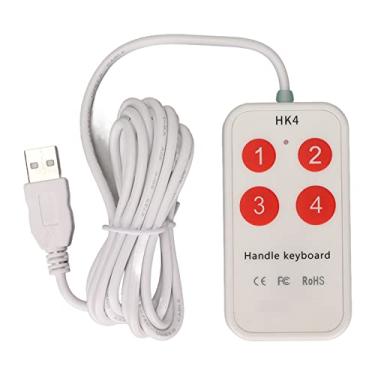 Imagem de Teclado de punho, teclado de bolso USB com fio de 6,6 pés, interruptor de teclado personalizado com mini botão programável de 4 teclas, teclado definido pelo usuário para laptop de jogos