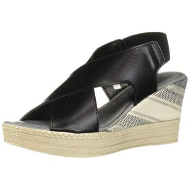 Imagem de Bella Vita Sandália feminina Bec-Italy Slingback com plataforma Gore, Couro italiano preto, 6 Wide