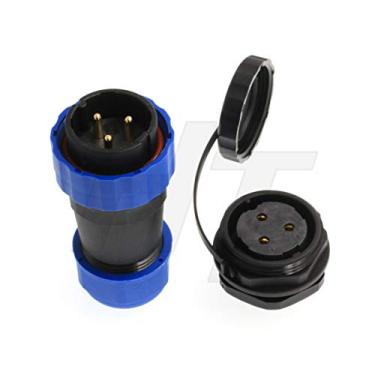 Imagem de HangTon HE29 tomada painel tomada energia industrial à prova d'água IP68 conector circular macho fêmea, 3 pin