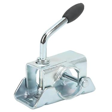 Imagem de Acouto Braçadeira dividida de roda de ferro galvanizado para reboque Wheel Split Clamp Suporte Suporte para 48 mm/1,89 pol. Diâmetro do tubo dividido suporte de fixação