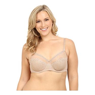 Imagem de Natori Maiô feminino plus size com corte e costura, Café, 32G