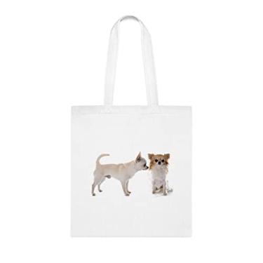 Imagem de Bolsa para cachorro, bolsa de cachorro chihuahua, presente para cachorro chihuahua, aniversário de cachorro chihuahua bolsa de ombro para cachorro chihuahua, bolsa reutilizável para cachorro chihuahua, Branco