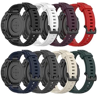 Imagem de QGHXO Pulseira para Amazfit T-Rex/T-Rex Pro, Pulseira de substituição de silicone macio, 92 + 126 mm, Aço inoxidável, 8 pulseiras, Unissex, Esportivo