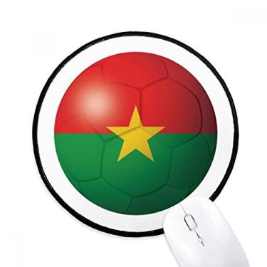 Imagem de Tapete redondo para computador com a bandeira nacional de futebol do Burkina Faso