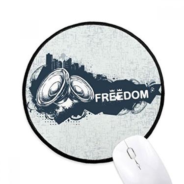 Imagem de Graffiti Cultura de Rua Hip-Hop Alto-falante Mouse Pad Desktop Escritório Tapete Redondo para Computador