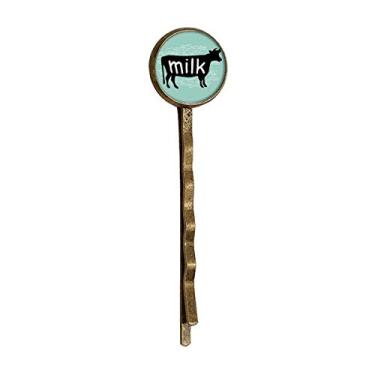 Imagem de Bobby Pin Headwear de cabelo preto de vaca natural retrô metal