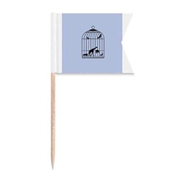 Imagem de Animais Leão Prey Art Deco Presente Moda Palito Bandeiras Marcação para Bolo Festa Comida Prato de Queijo