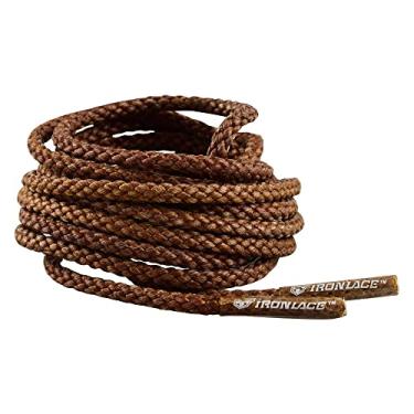 Imagem de Ironlace Cadarços redondos inquebráveis – Indestrutíveis, impermeáveis e resistentes ao fogo para botas e sapatos, 680 kg de resistência à ruptura/par, marrom, 150 cm, diâmetro de 3,2 mm, 1 par