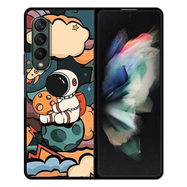 Imagem de Capa para Samsung Galaxy Z Fold 3 Funda Black Hard PC Mobile Phone Case Luxury Shell Astronaut Universe, FOLD, BKB01, para Samsung Z Fold 4