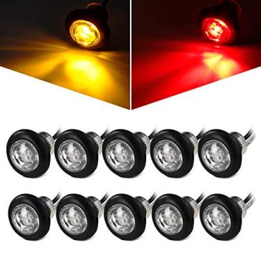Imagem de Partsam 10 Pçs Mini Luzes Marcadoras LED Redondas de 3/10.2 cm com Plugues Bullet, Lentes Transparentes À Prova D'Água Seladas Luzes de Folga de 3/10.2 cm para Reboque Caminhonete Carro RV Camper ATV
