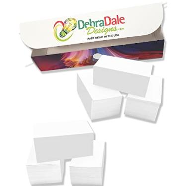 Imagem de Debra Dale Designs – Made right in the USA – 1.000 cartões de índice branco tamanho de bolso – 110 # Índice – Tamanho 5 cm x 8,9 cm – Caixa de viagem de armazenamento bônus com tampa – Cartões didáticos em branco para matemática, palavras de visão, idioma