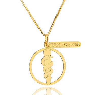 Imagem de Colar Profissão Odontologia - Semijoia Folheada a Ouro Lua Mia Joias