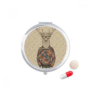 Imagem de Caixa de comprimidos colorida com efeito artístico, caixa de armazenamento de medicamentos para óculos, cervo