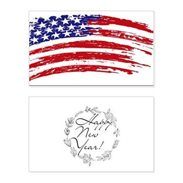 Imagem de Estrelas e listras Bend America Country Flag Festival Ano Novo Cartão de felicitações Bless Message Present