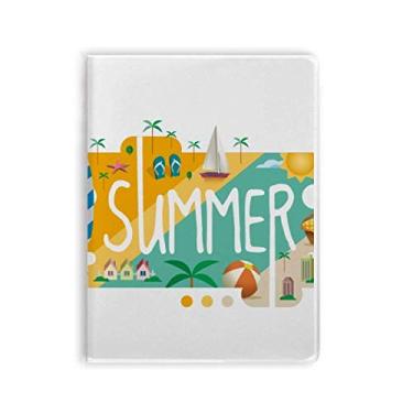 Imagem de Caderno de ilustração de estação de verão com capa de goma Diário de capa macia
