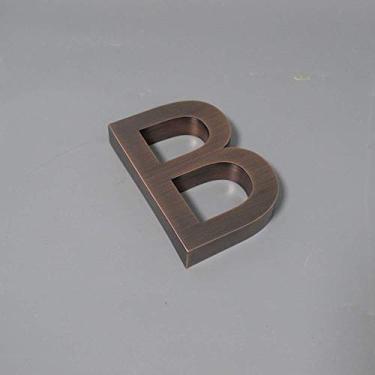 Imagem de Placa de casa flutuante 3D de 12,7 cm, número 0-9 letra ABC exterior metal aço inoxidável cor cobre vermelho placa de porta alfabeto placa digital moderna endereço casa apartamento de hotel, montagem com parafuso