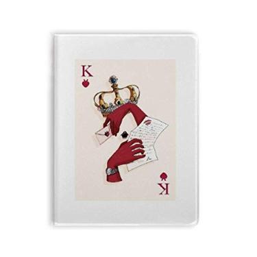 Imagem de Caderno de cartas com estampa de coração K, capa para caderno, diário macio A7