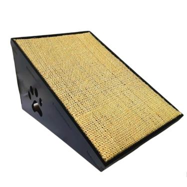 Imagem de Rampa Arranhador Para Gatos Brinquedo De Madeira Sisal Preta