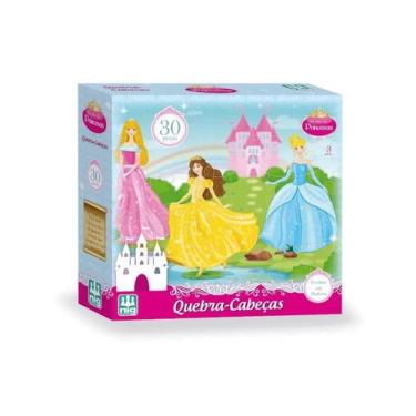 Imagem de Quebra Cabeça Infantil Princesas Em Madeira 30 Peças Nig Brinquedos