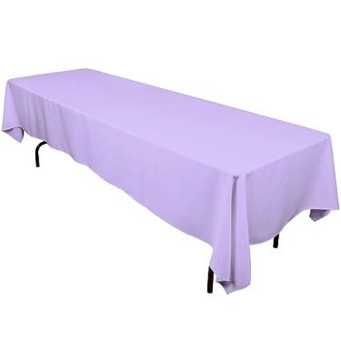 Imagem de LinenTablecloth Toalha de mesa de poliéster retangular de 152 x 300 cm lavanda