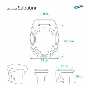 Imagem de Assento Sanitario Poliester Sabatini Vermelho Translucido para vaso Icasa