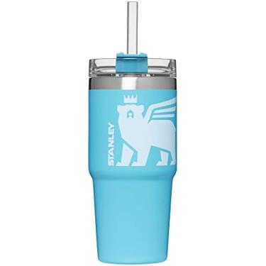 Imagem de Stanley Copo de viagem Adventure Quencher para crianças (8 e acima), 396 g, copo isolado de aço inoxidável Stan the Bear com tampa e canudo