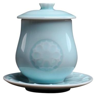 Imagem de PAYNAN Copo de cerâmica para suprimento de água sagrada de 10 cm, copo de buda, suprimentos para budismo