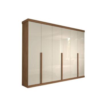 Imagem de Guarda Roupa Casal 6 Portas E 6 Gavetas Guarapari Avelã/Off White - Panan