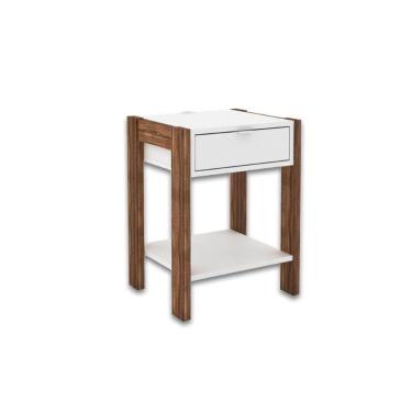 Imagem de Mesa Cabeceira Infantil Az1016 C/ 1 Gaveta Branco/nogal - Tecno Mobili