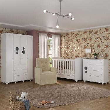 Imagem de Quarto Completo com Colchão e Poltrona de Amamentação Pimpolho Multimóveis MP4091