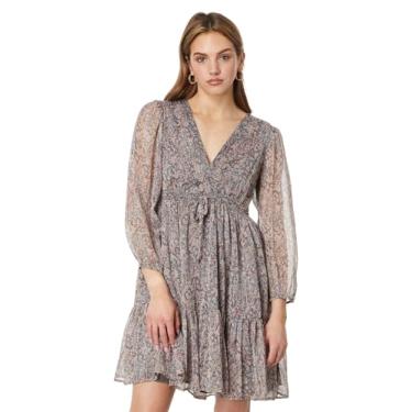 Imagem de Lucky Brand Minivestido feminino de chiffon estampado, Paisley rosa enevoada, G