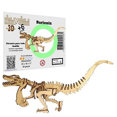 Imagem de Brinquedo Quebra Cabeça 3D Dinossauro Barionix Mdf