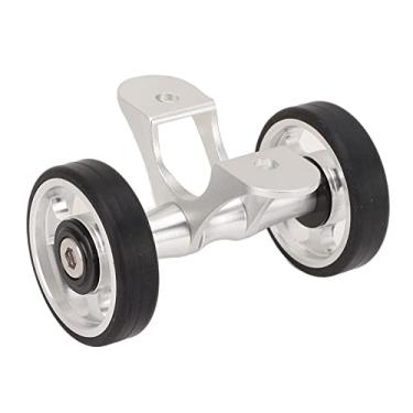 Imagem de Rodas Traseiras Duplas Para Bicicleta Dobrável Brompton, Conjunto De Rolo De Extensão De Guarda-lamas De Bicicleta, Pneu Easywheel Duplo De Design Oco(prata)