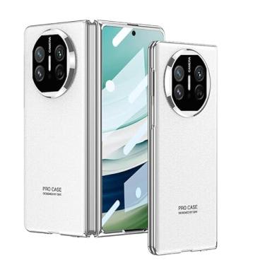 Imagem de Capa móvel, capa compatível com Huawei Mate X5 com protetor de tela integrado, capa de corpo inteiro, PC rígido fino + capa protetora de PU compatível com Huawei Mate X5 (Cor: Branco)