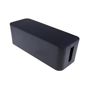 Imagem de Caixa Para Organizar e Esconder Fios Cabos Hack Tomadas Filtro de Linha Com Trava de Proteção para Pets Supra Supply (Preto, 32cm)