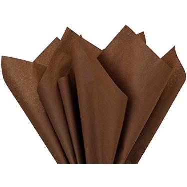 Imagem de A1BakerySupplies® Papel de tecido para presente premium de alta qualidade 38,1 cm x 50,8 cm - Pacote com 100, Chocolate, 15 X 20 Inch