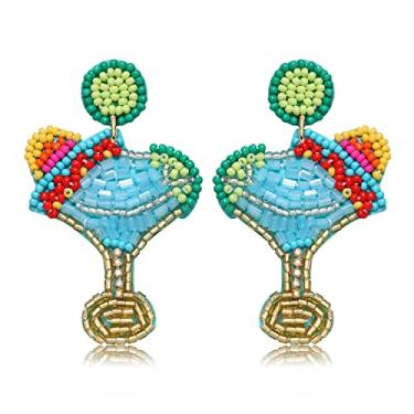 Imagem de BVGA Brincos de taça de vinho de coquetel bonitos da moda Cinco de Mayo Margarita Sombrero Brincos de contas para mulheres brincos de festa feitos à mão brincos leves de férias mexicanas, brincos de contas Sombrero brincos de bebida tequila decorações de festa presentes, contas, Zircônia cúbica