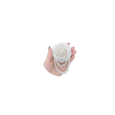 Imagem de FUTIMELY Broche de pérola de flor de camélia elegante para mulheres e meninas, vintage floral grampo de cabelo para cabeça broche de roupas bolsa de roupas cachecol decoração alfinetes de xaile joias,