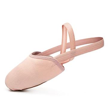 Imagem de Stelle Sapatos de dança pirouette de couro meia sola para balé jazz meninas/mulheres/meninos/homens/adulto, Balé, rosa, 1-2 Big Kid