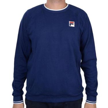 Imagem de Blusa Masculina Fila Moletom New Basic Azul Marinho - F11H-Masculino