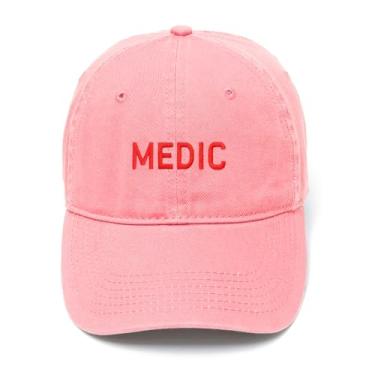 Imagem de L8502-LXYB Boné de beisebol masculino bordado Medic algodão lavado, rosa, 7 1/8