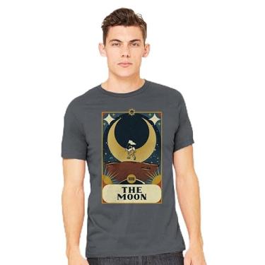 Imagem de TeeFury - Astronaut Tarot Moon - Cartão de tarô masculino, camiseta, Pó azul, P