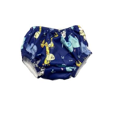 Imagem de Fralda Sunga para Bebê Piscina Reutilizável Impermeável - Sunga Calcinha Biquini Natação Infantil Ecológica (Animais, Médio)